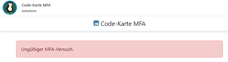 Kein Code-Karten Fehler